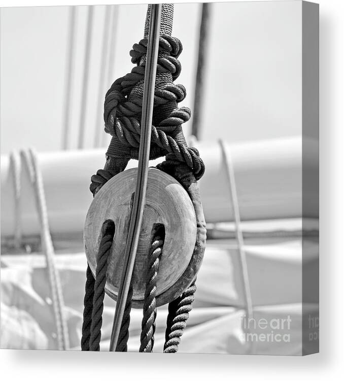 Pulley Canvas Print featuring the photograph Nautical Series Pulley by Dianne Morgado
