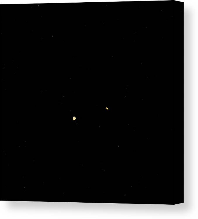 Night Canvas Print featuring the photograph Neptune-Saturn Conjunction by Dan McGeorge