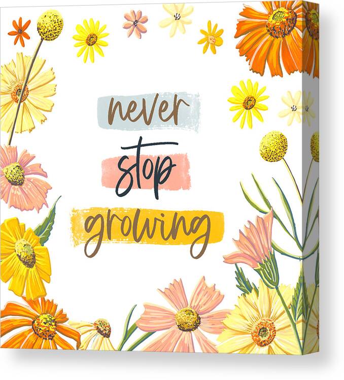Keep Going Keep Growing Plant Tote Bag Wildflower Tote Canvas