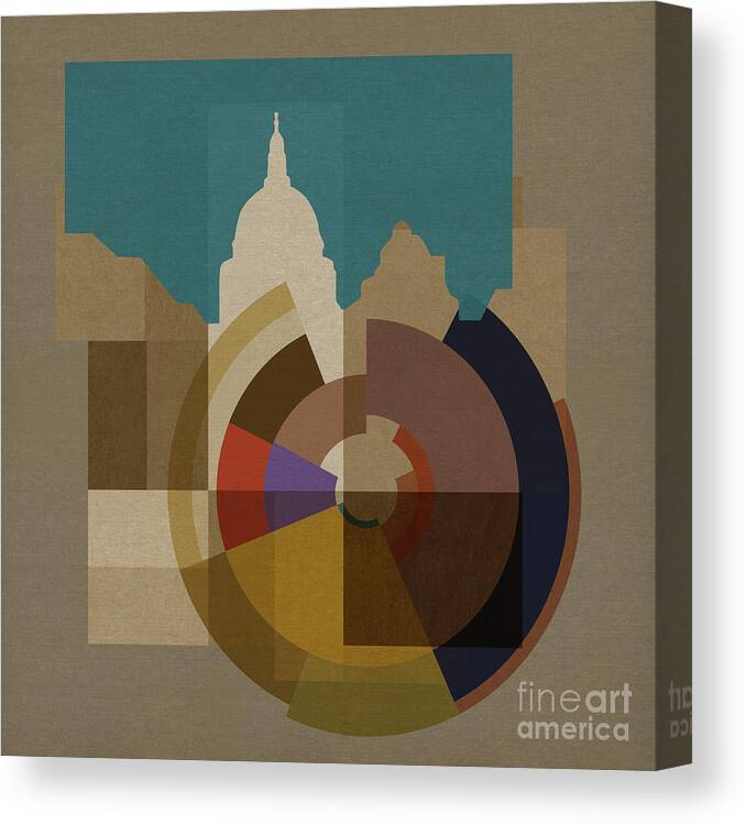 London Canvas Print featuring the mixed media New Capital Square - Saint Pauls by Big Fat Arts