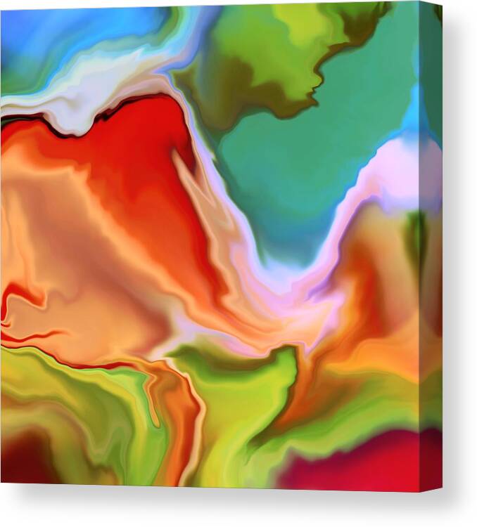 Abstract Canvas Print featuring the digital art Pangaea by Nancy Levan