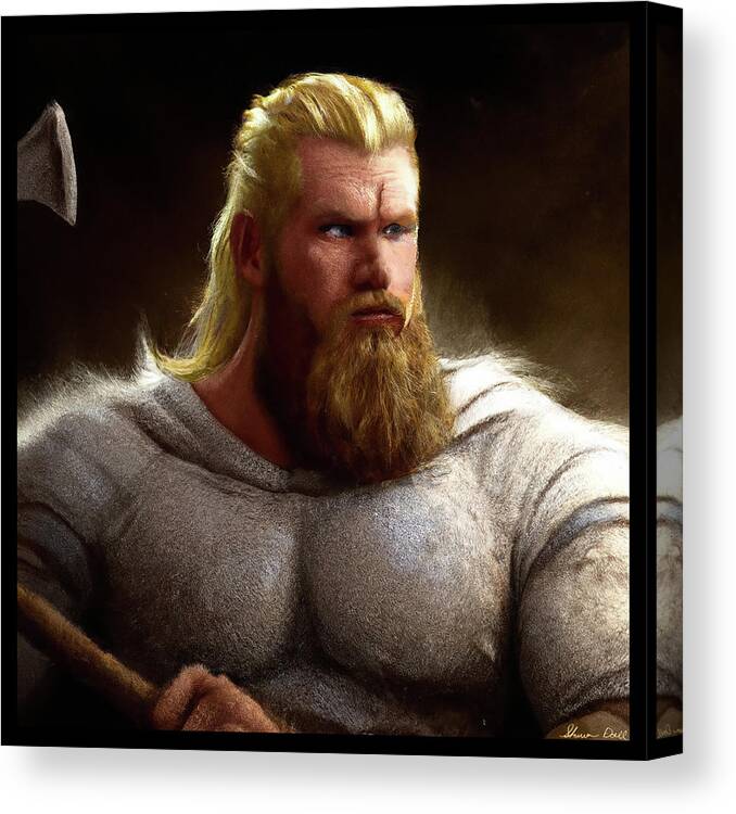 Norse Canvas Print featuring the mixed media Norse Warrior 3 by Shawn Dall