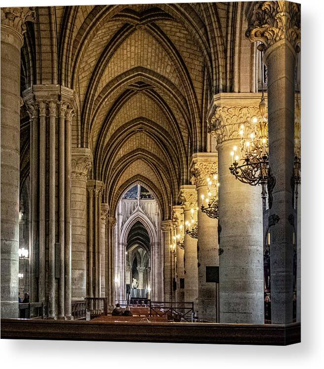 Notre Canvas Print featuring the photograph Notre Dame, Paris 1 by Nigel R Bell