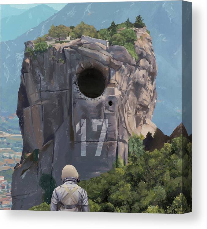 Astronaut Canvas Print featuring the painting Number 17 by Scott Listfield