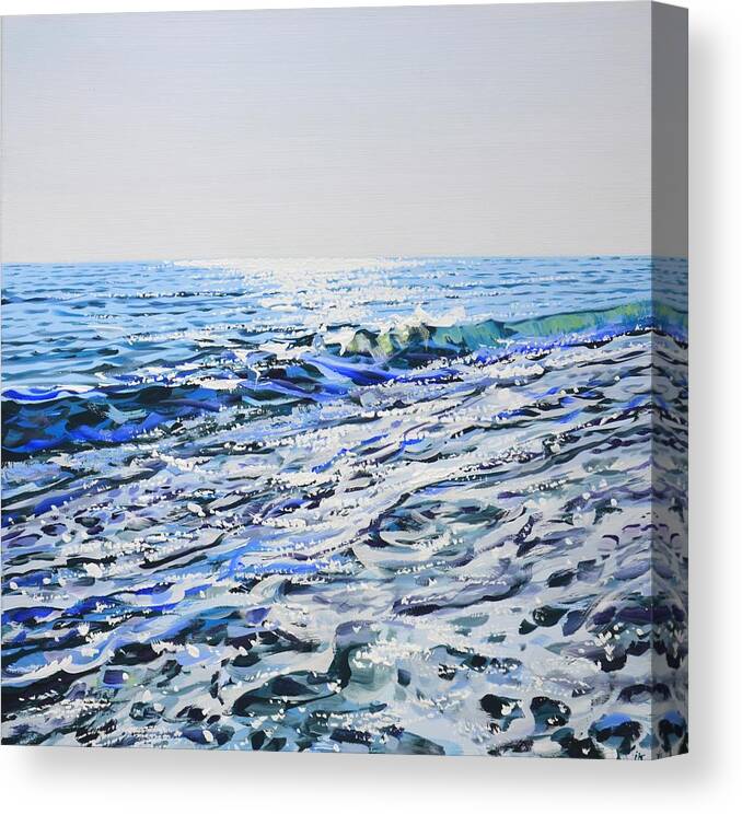 Sea Canvas Print featuring the painting Ocean. Light 100. by Iryna Kastsova