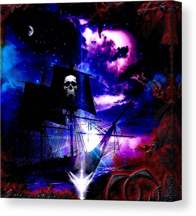 Skulls Canvas Print featuring the digital art Octavius by Michael Damiani