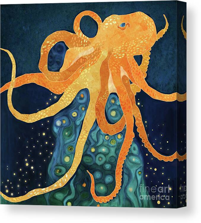 Octopus Canvas Print featuring the digital art Octopus Dream by Spacefrog Designs