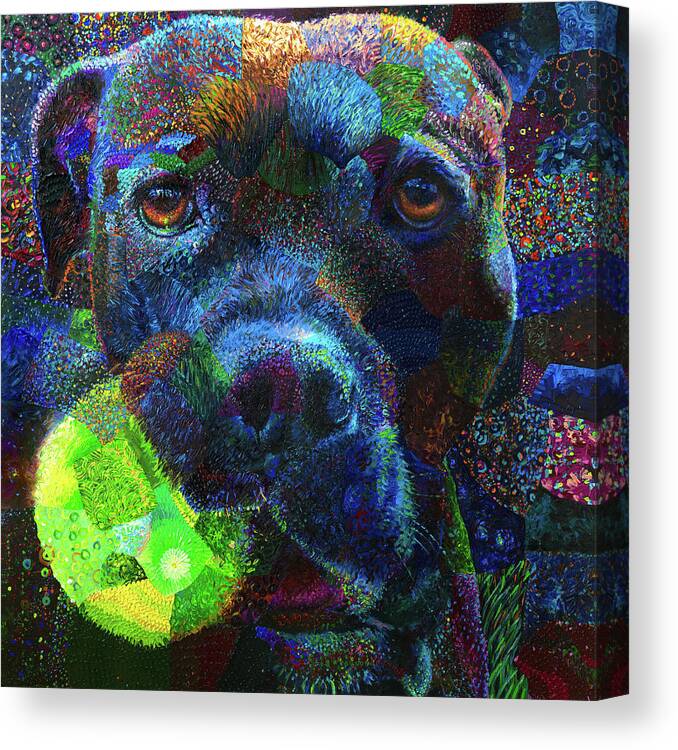 Dog Canvas Print featuring the painting Oculi by Iris Scott
