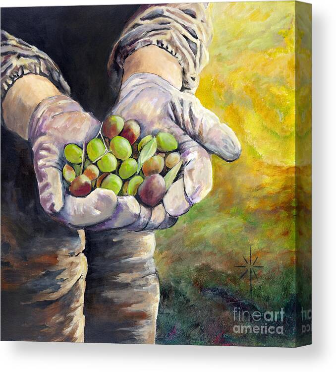 Olive Canvas Print featuring the painting Olives by Jodie Marie Anne Richardson Traugott     aka jm-ART