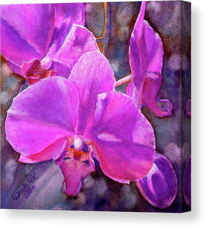 Orchid Canvas Print featuring the painting Orchids by Wendy Keeney-Kennicutt