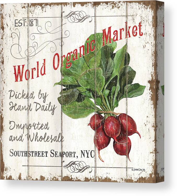 Market Canvas Print featuring the painting Organic Farm Market 4 by Debbie DeWitt