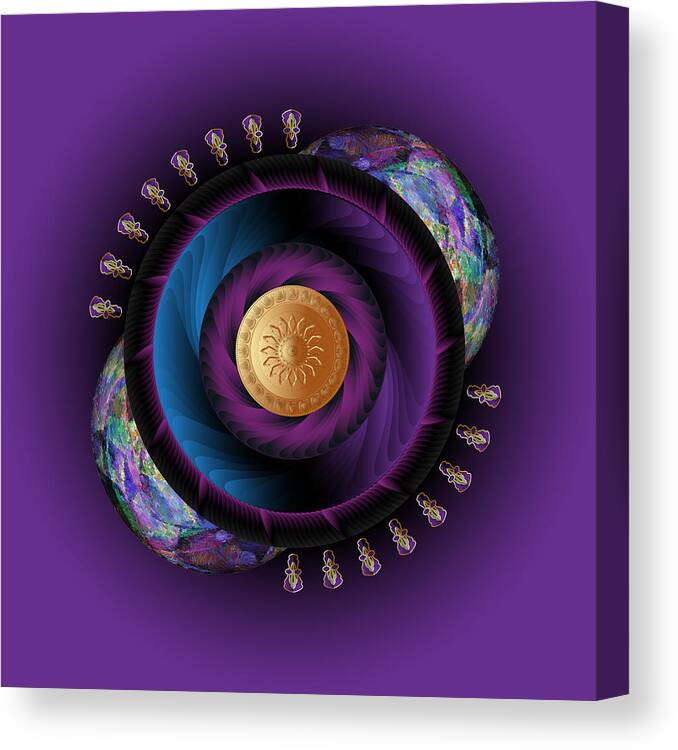 Mandala Canvas Print featuring the digital art Kuklos No 4300 by Alan Bennington