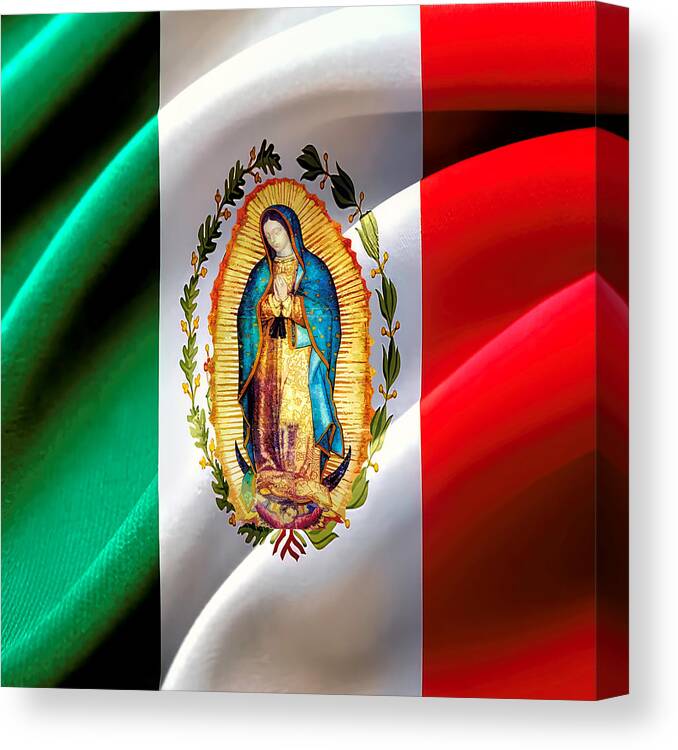 Mexico Canvas Print featuring the mixed media Our Lady Virgin Mary of Guadalupe Mexico by Guadalupe