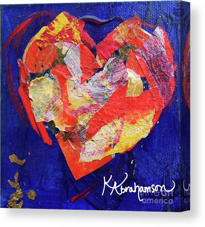 Heart Canvas Print featuring the painting Out of the Blue Heart Painting by Kristen Abrahamson