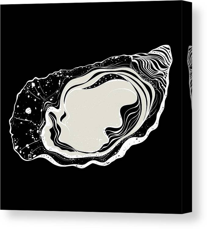 Animal Canvas Print featuring the painting Oyster Black by Tony Rubino