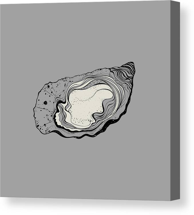 Animal Canvas Print featuring the painting Oyster White by Tony Rubino