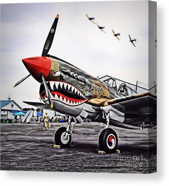 Airplane Canvas Print featuring the photograph P 40 Jacky C by DJ Florek