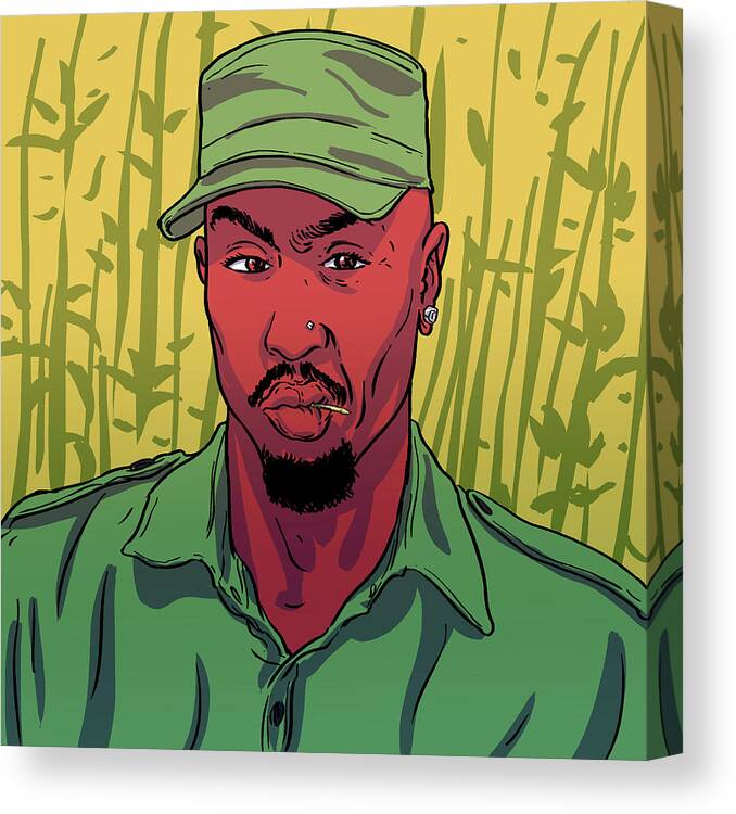 Hiphop Canvas Print featuring the digital art Pac of The Jungle by Point Blank