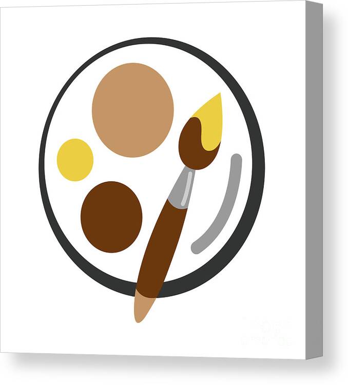 Paintbrush Palette Color Artist Symbol Logo Icon Vector Canvas Print /  Canvas Art by Benjavisa Ruangvaree - Pixels