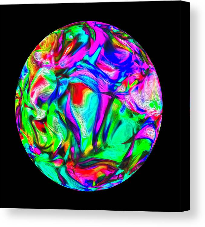 Digital Canvas Print featuring the digital art Painted Planet by Anthony M Davis