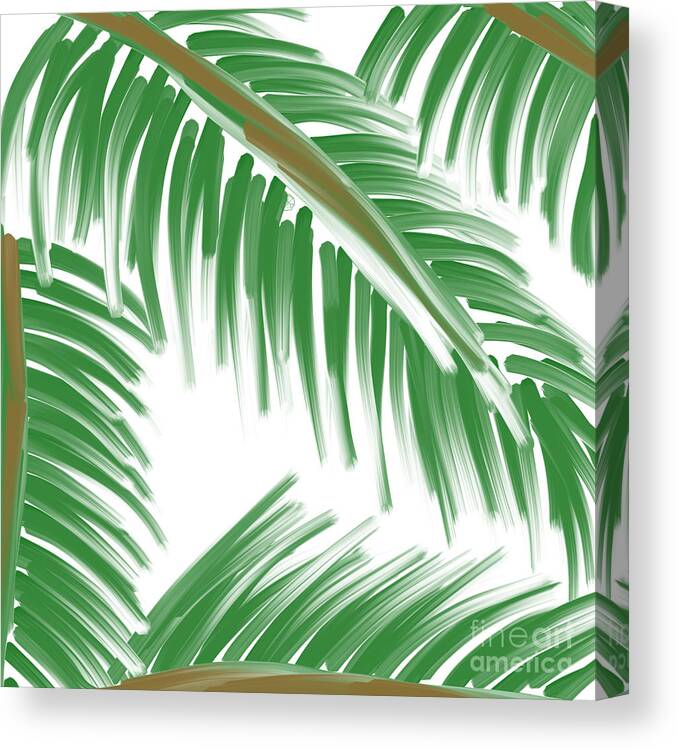 Palm Canvas Print featuring the digital art Palm leaves by Faa shie