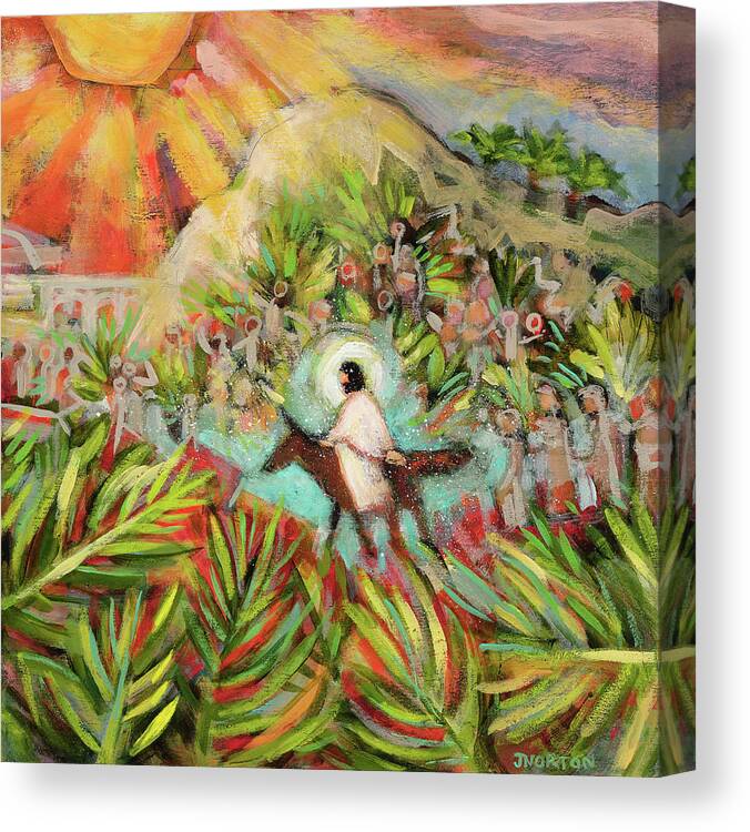 Jen Norton Canvas Print featuring the painting Palm Sunday by Jen Norton