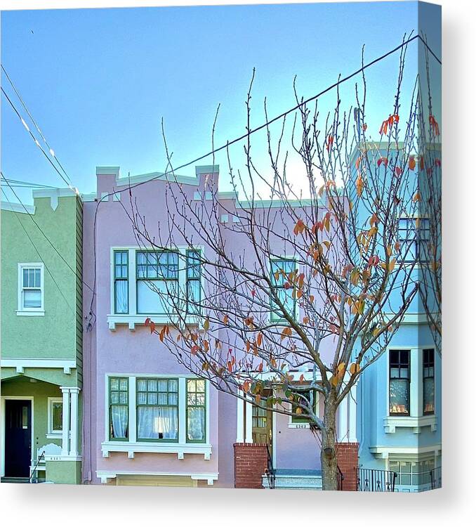  Canvas Print featuring the photograph Pastel Houses by Julie Gebhardt