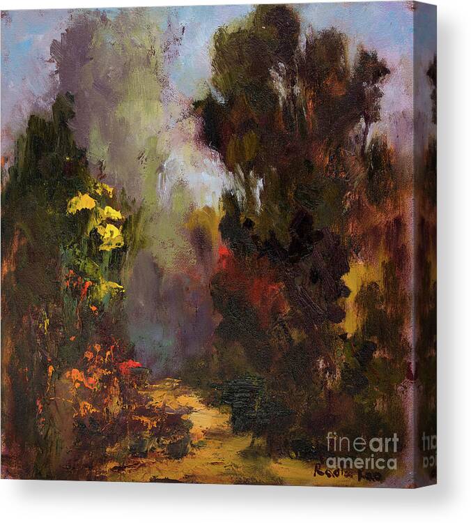 Garden Canvas Print featuring the painting Pathway in the Garden by Radha Rao