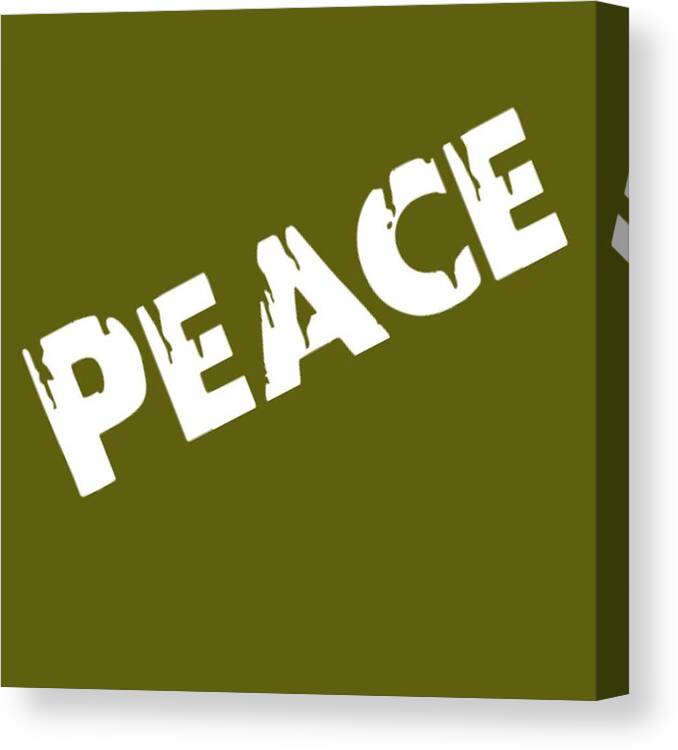  Canvas Print featuring the digital art Peace - Green by Tony Camm