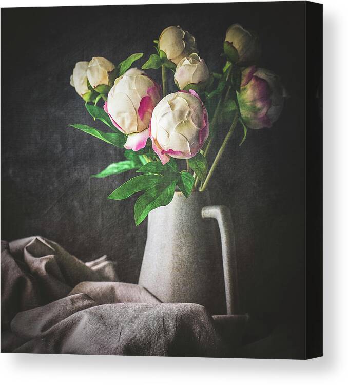 Peonies Canvas Print featuring the photograph Peonies by Lori Rowland