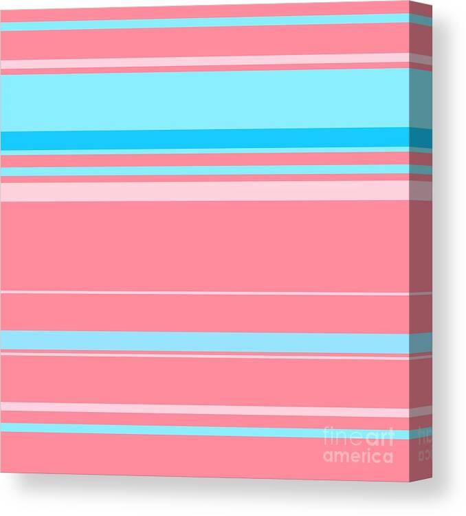Pink Canvas Print featuring the digital art Peppermint Blue by Wade Hampton