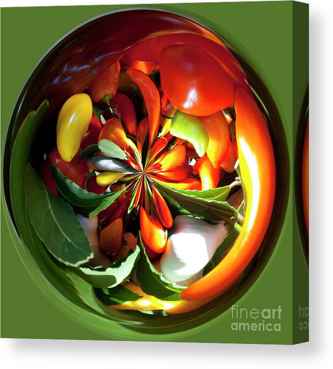 Orb Canvas Print featuring the photograph Peppers #4 by Crystal Nederman