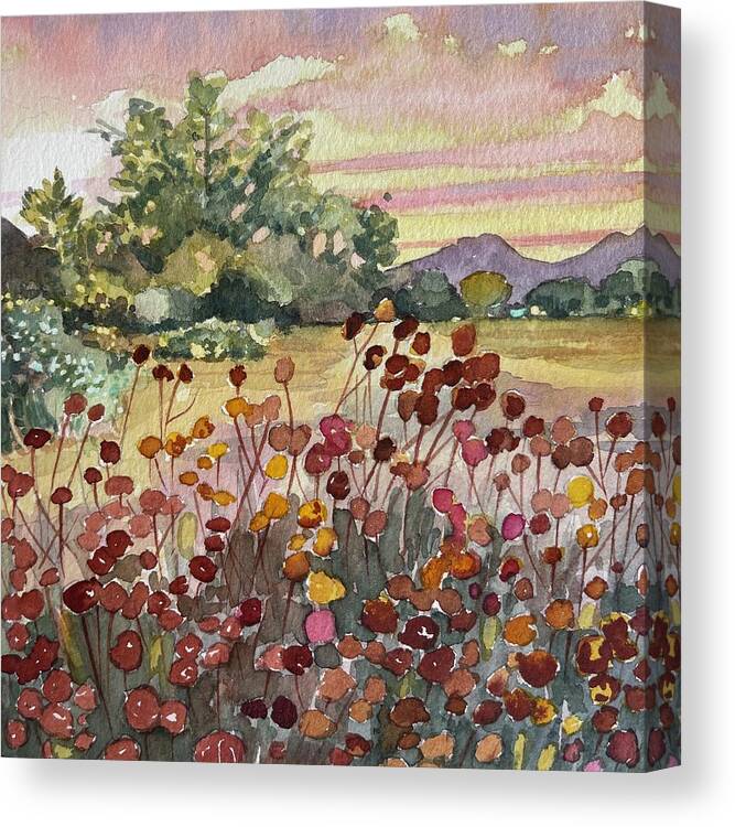 Trees Canvas Print featuring the painting Peter Strauss Ranch Seed Heads by Luisa Millicent