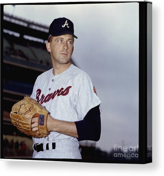 Baseball Pitcher Canvas Print featuring the photograph Phil Niekro by Louis Requena