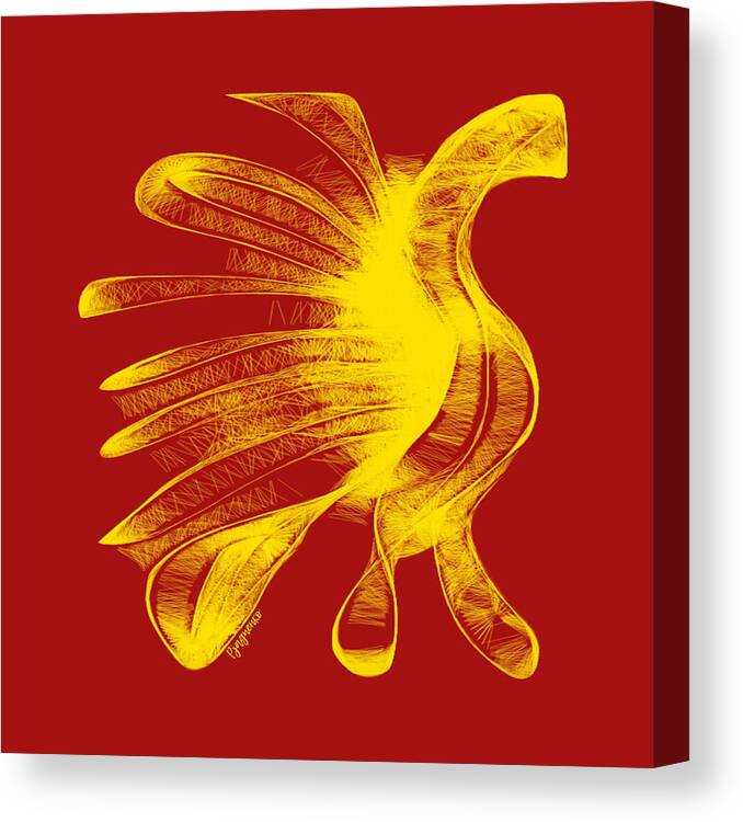 Phoenix Canvas Print featuring the digital art Phoenix #1 by Ljev Rjadcenko