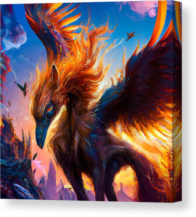 Digital Canvas Print featuring the digital art Phoenix The Vicious by Beverly Read