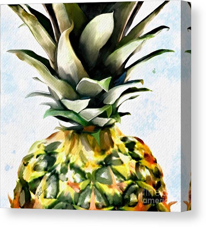 Pineapple Canvas Print featuring the painting Pineapple Dreams by Tammy Lee Bradley