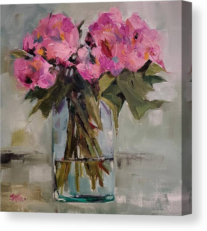 Flowers Canvas Print featuring the painting Pink Azaleas by Sheila Romard