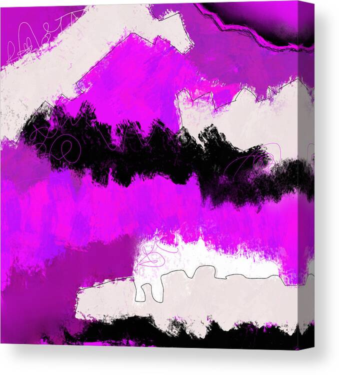Abstract Canvas Print featuring the painting Pink FLow by Amber Lasche