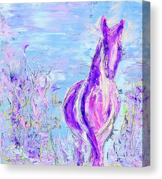 Pink Horse Canvas Print featuring the painting Pink Pony Painting by Patty Donoghue