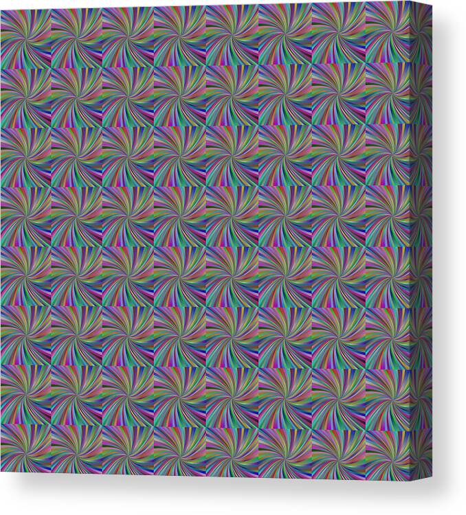 Swirls Canvas Print featuring the digital art Pink Purple, Green and More Swirl Repeating Pattern by Ali Baucom