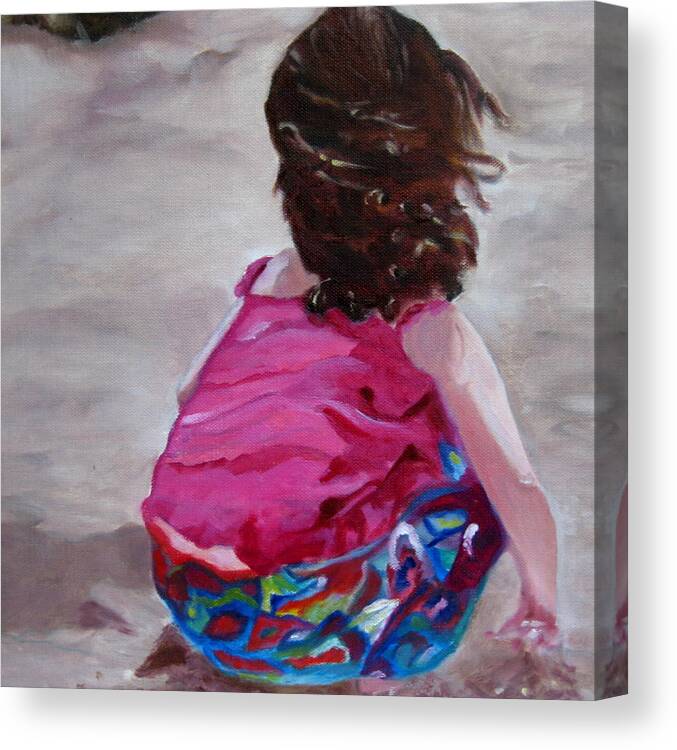 Child Canvas Print featuring the painting Piper in Princeville by Juliette Becker