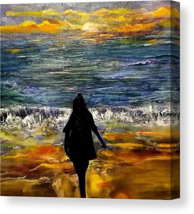 Oils Canvas Print featuring the painting Pleasant surprise by Julie TuckerDemps