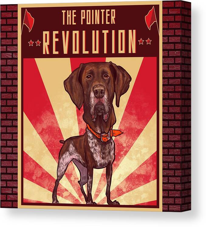 Pointer Canvas Print featuring the drawing Pointer REVOLUTION by John LaFree