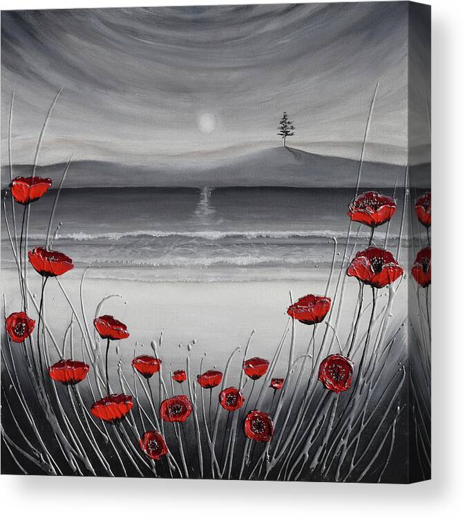 Red Poppies Canvas Print featuring the painting Poppies by Amanda Dagg