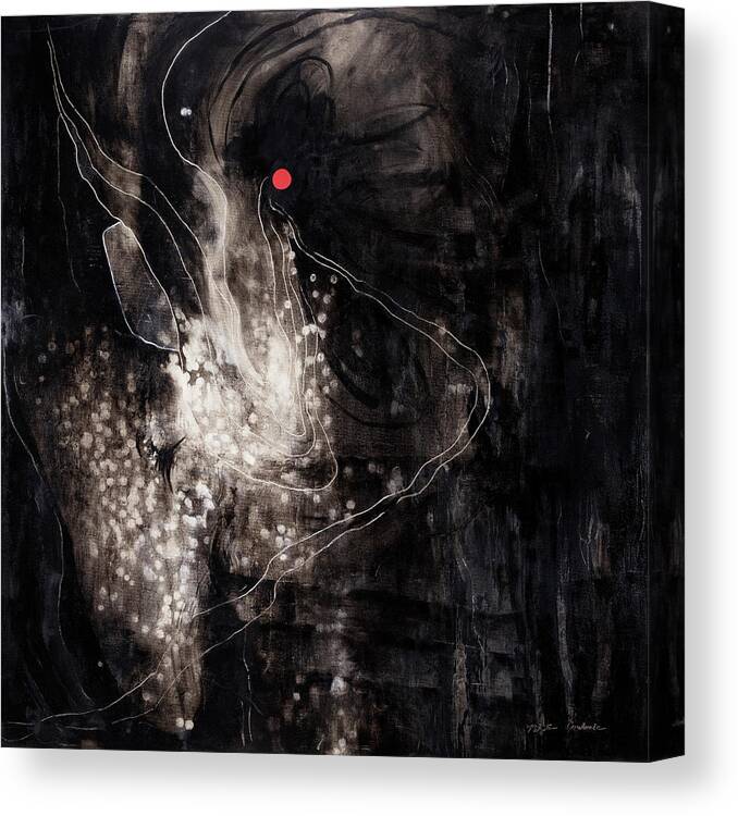 Nikita Coulombe Canvas Print featuring the painting Portal II - Red Dot by Nikita Coulombe