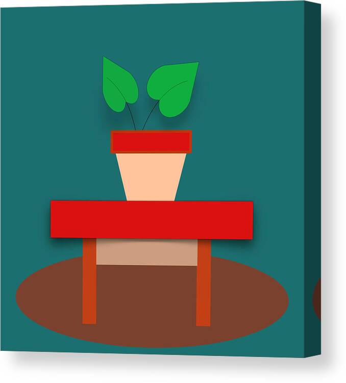 Art Canvas Print featuring the digital art Potted Plant Art by Miss Pet Sitter