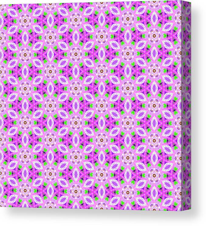 Pretty Canvas Print featuring the photograph Pretty Pink Kaleidoscope Pattern 1 by Marianne Campolongo