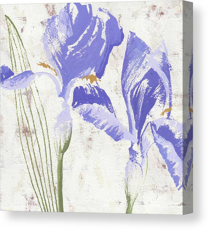 Iris Canvas Print featuring the painting Purple Irises I by Nikita Coulombe