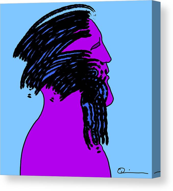 Quiros Canvas Print featuring the digital art Purple Man by Jeffrey Quiros